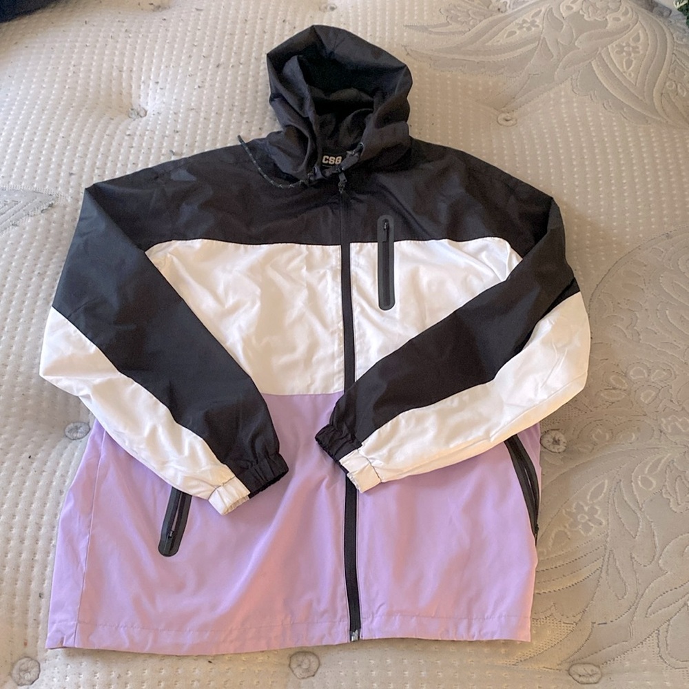 CSG black XL white and purple Windbreaker